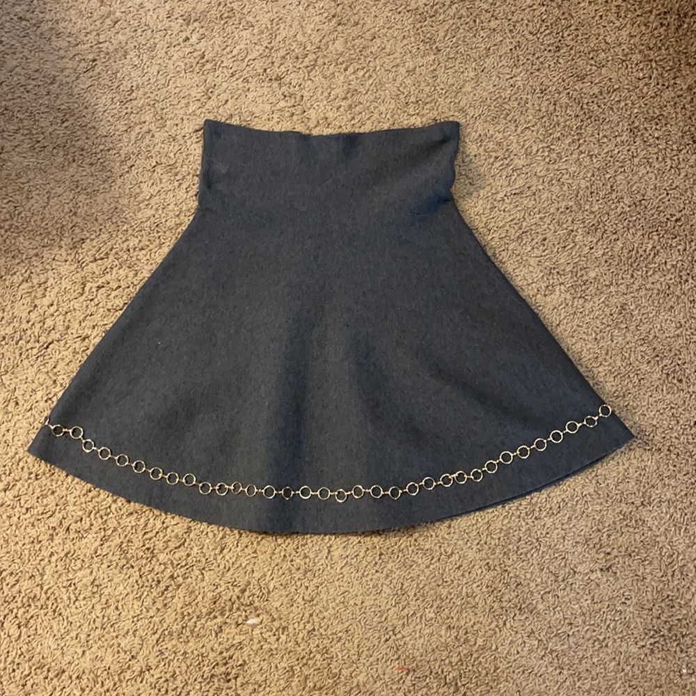 Zara knit circle skirt with gold chain detail SZ M